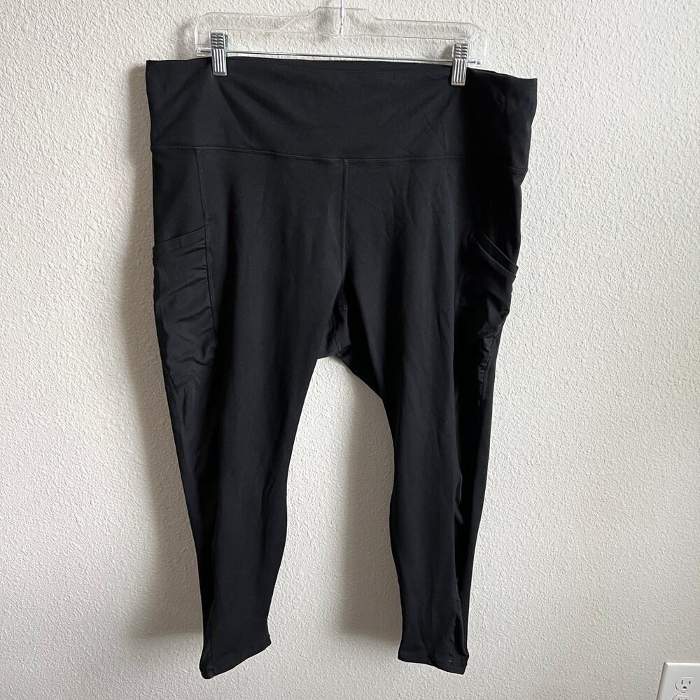 Fabeltics Black Powerhold Sheer Side Leggings Women's 1X Workout Gym Athleisure
